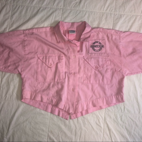 Pink Varsity Club V Crop Top Size M - Picture 3 of 3